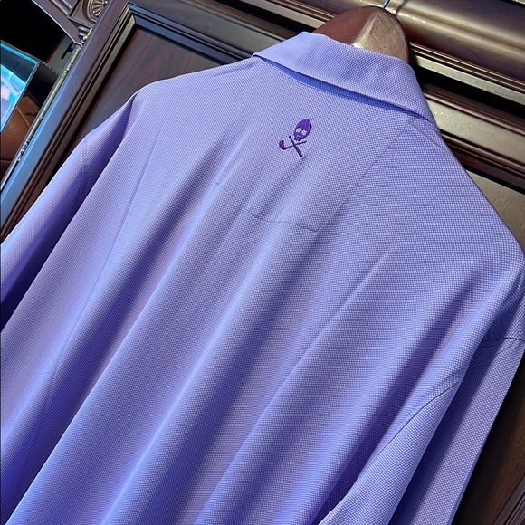New Robert Graham Lilac Purple Classic Fit Golf Polo UV Protection & Wicking! - Picture 9 of 11